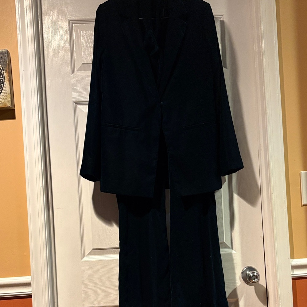 & Other Stories Green Velvet Pantsuit with Belt